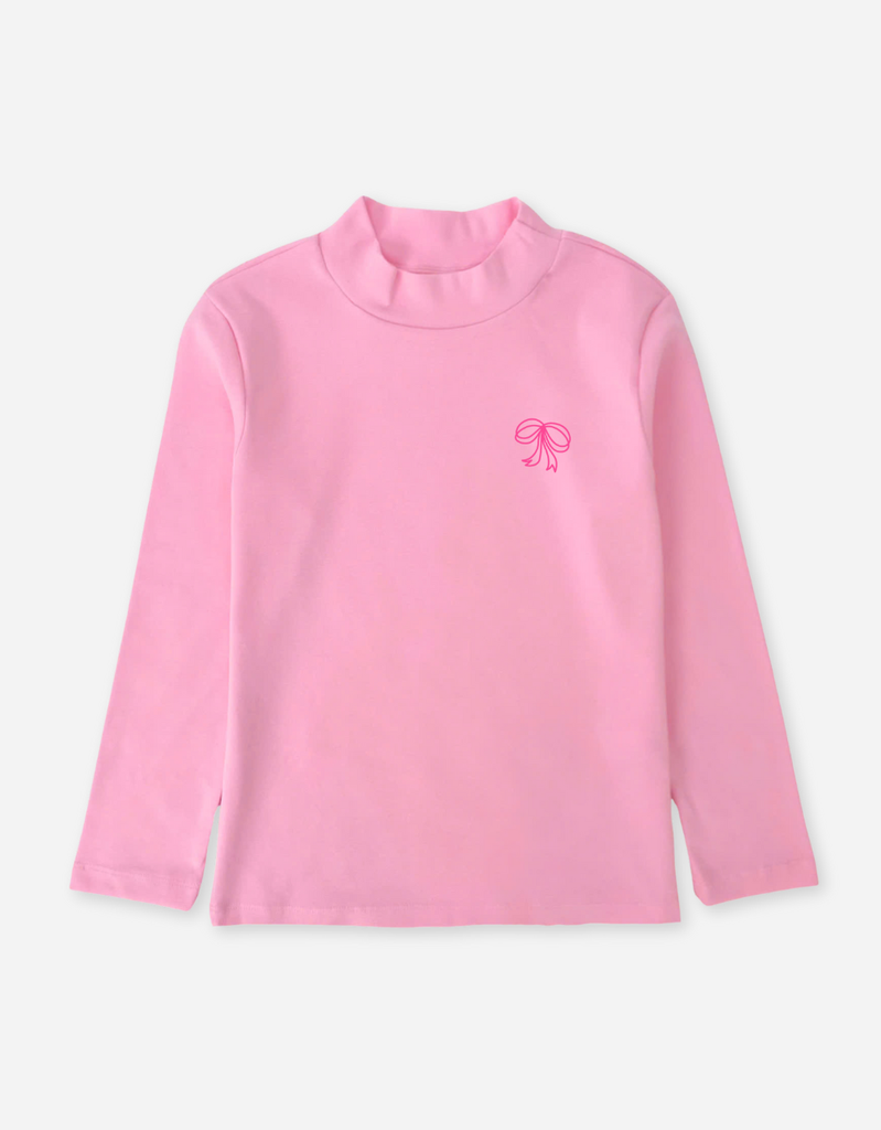 Áo tay dài bé gái cổ lọ zip cotton dáng body