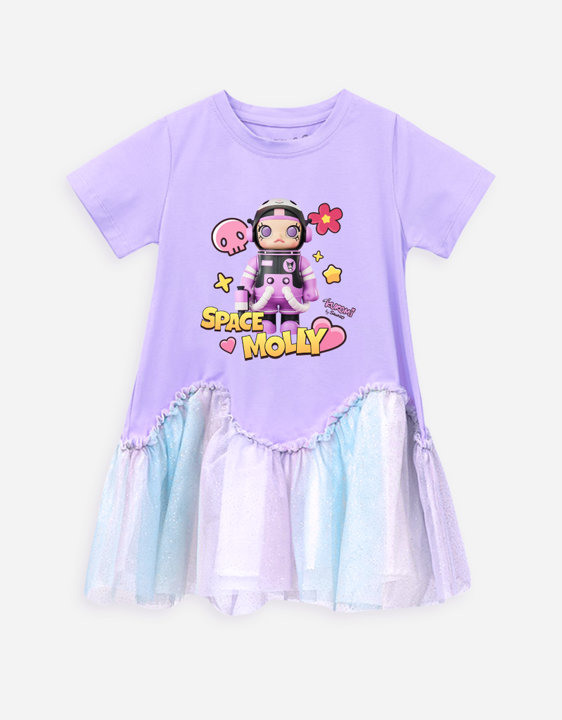Váy bé gái phối lưới Space Molly