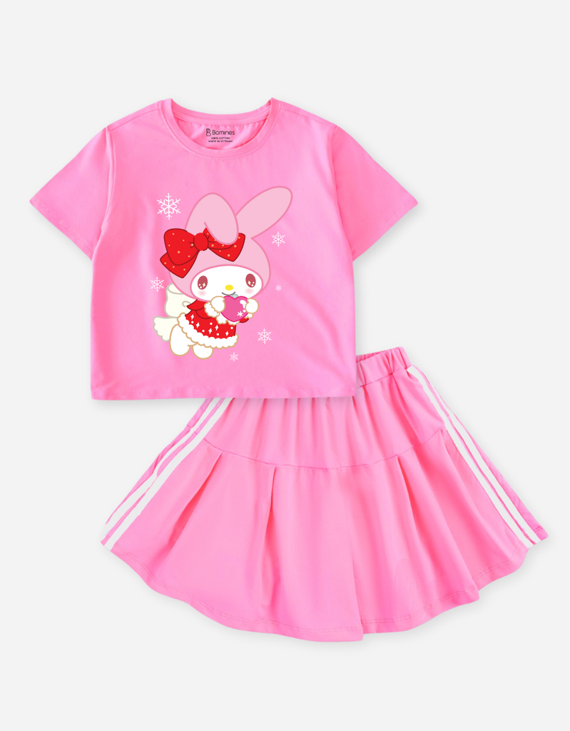 Set váy bé gái Melody Cinnamoroll Bomines, Bộ áo chân váy Kuromi