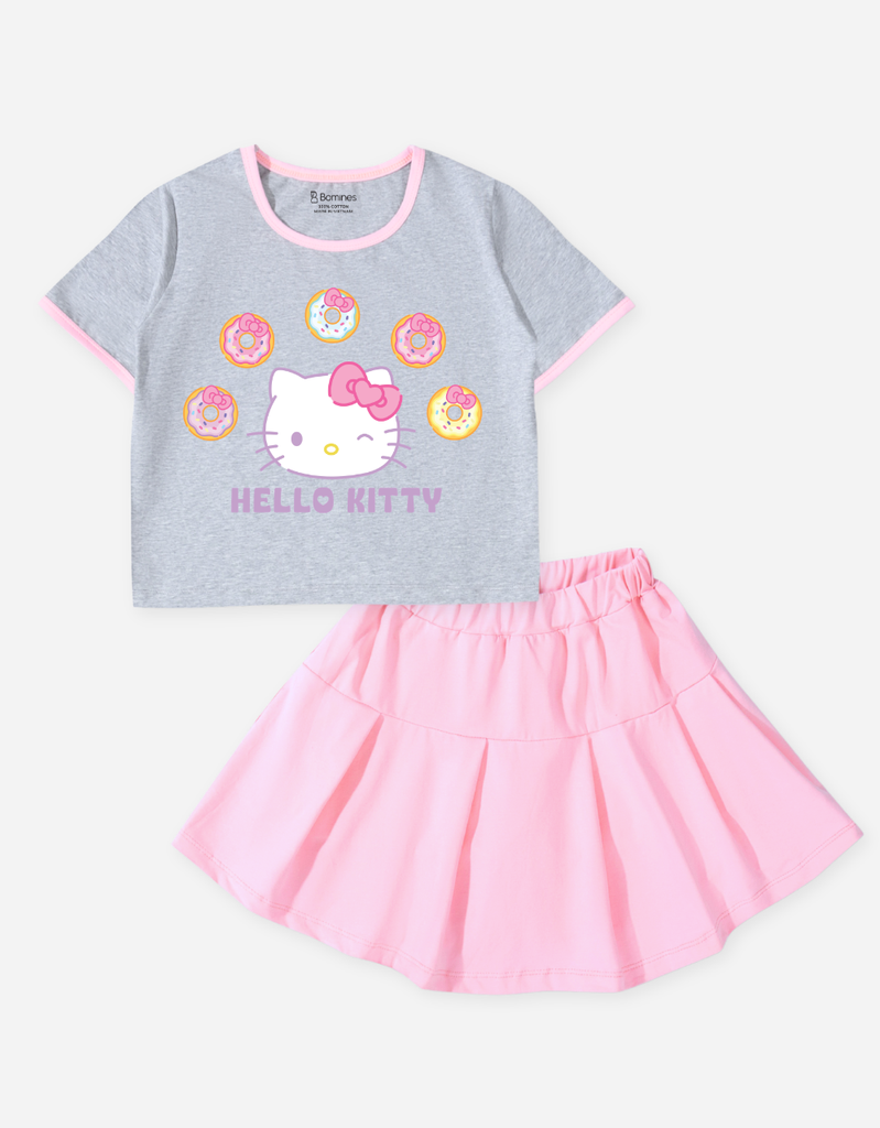 Set váy bé gái Hello Kitty Bomines