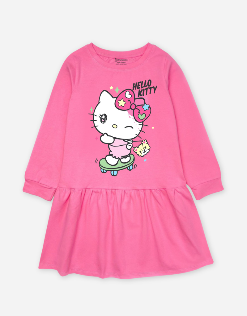 Váy bé gái mùa thu tay dài Hello Kitty