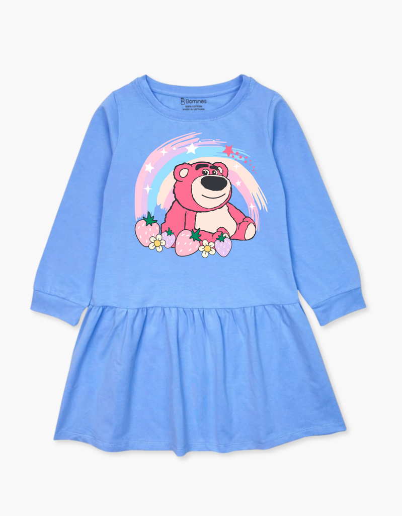 Váy bé gái mùa thu tay dài Gấu dâu Lotso