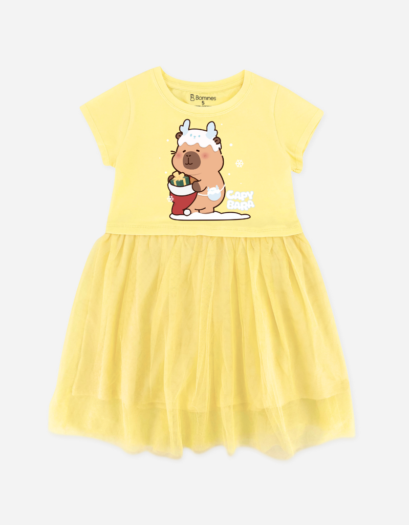 Váy bé gái phối lưới Capybara