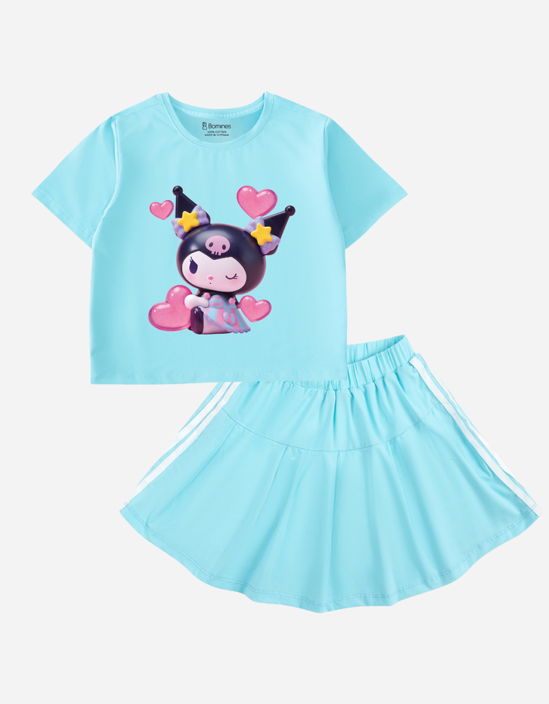 Set váy bé gái Kuromi Bomines