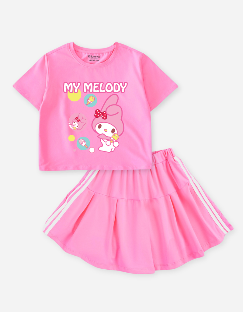 Set váy bé gái Hello Kitty Bomines
