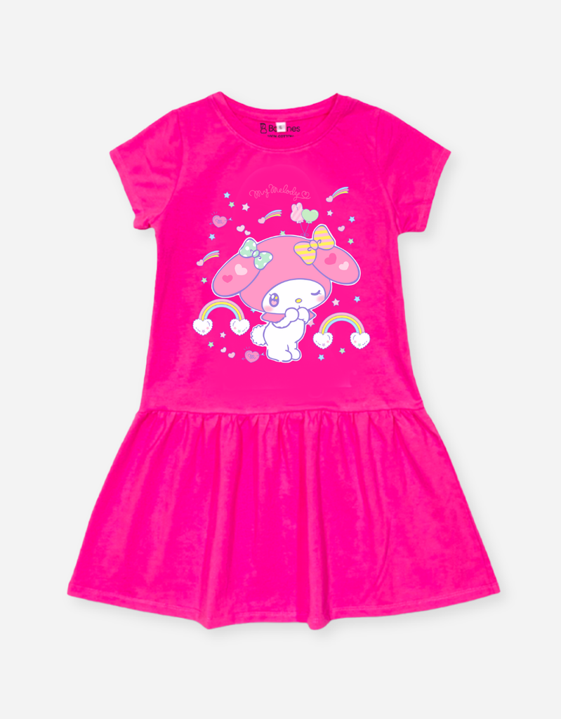 Váy bé gái tay ngắn My Melody cầu vồng