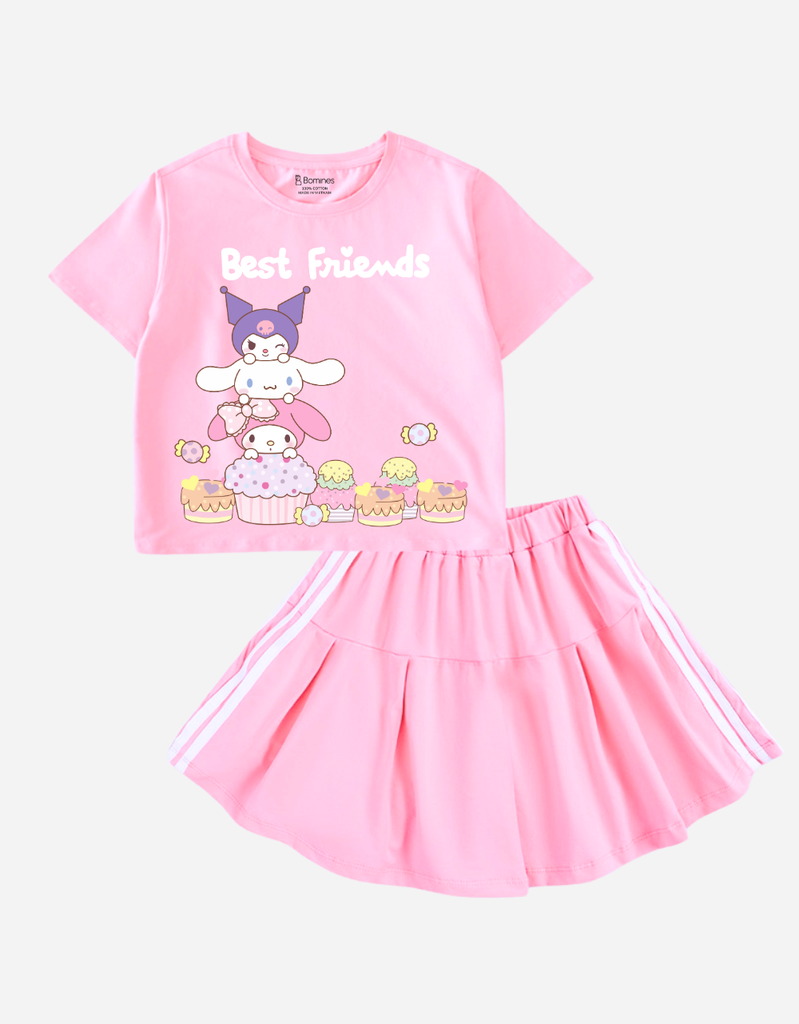 Set chân váy bé gái Sanrio Kuromi
