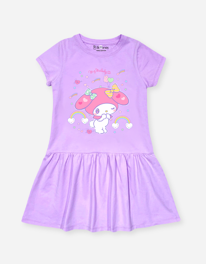 Váy bé gái tay ngắn My Melody cầu vồng