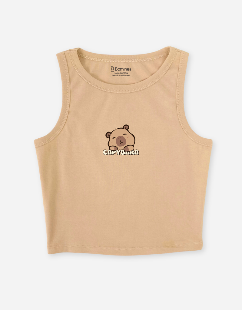 Áo bé gái croptop sát nách Labubu Capybara Kuromi