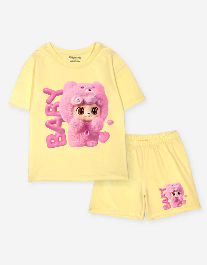 Đồ bộ ngắn bé gái BabyThree Bomines