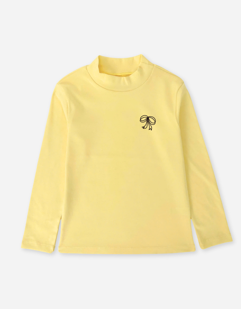Áo tay dài bé gái cổ lọ zip cotton dáng body