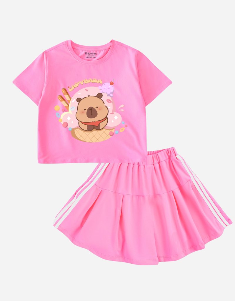 Set váy bé gái Capybara Bomines