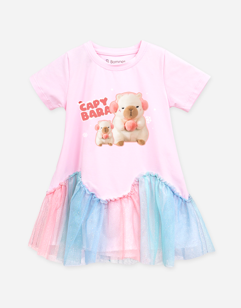 Váy bé gái phối lưới Capybara