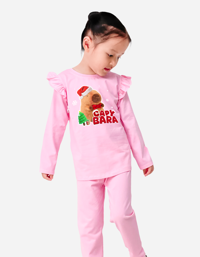 Đồ bộ bé gái tay dài mùa thu Capybara