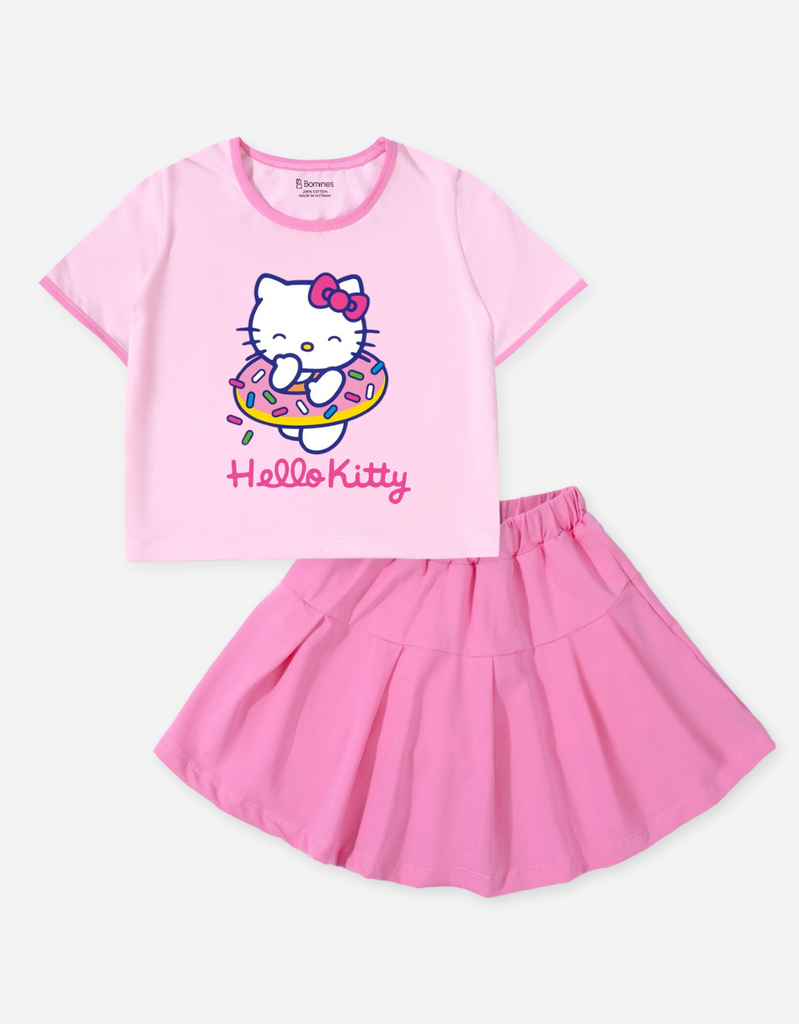 Set chân váy bé gái Hello Kitty Bomines