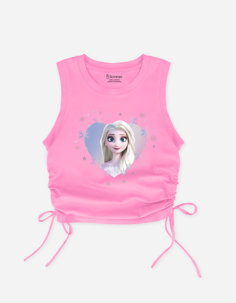 Áo bé gái Elsa Bomines, Áo sát nách dây rút hot trend