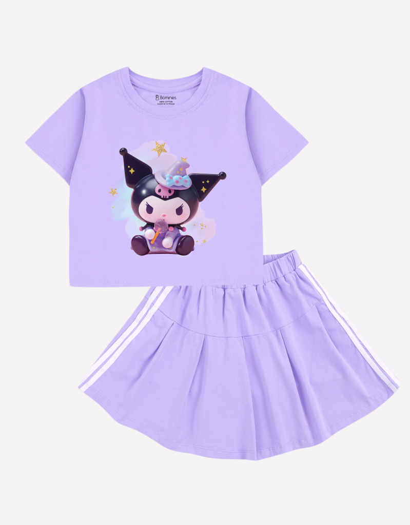 Set váy bé gái Kuromi Bomines
