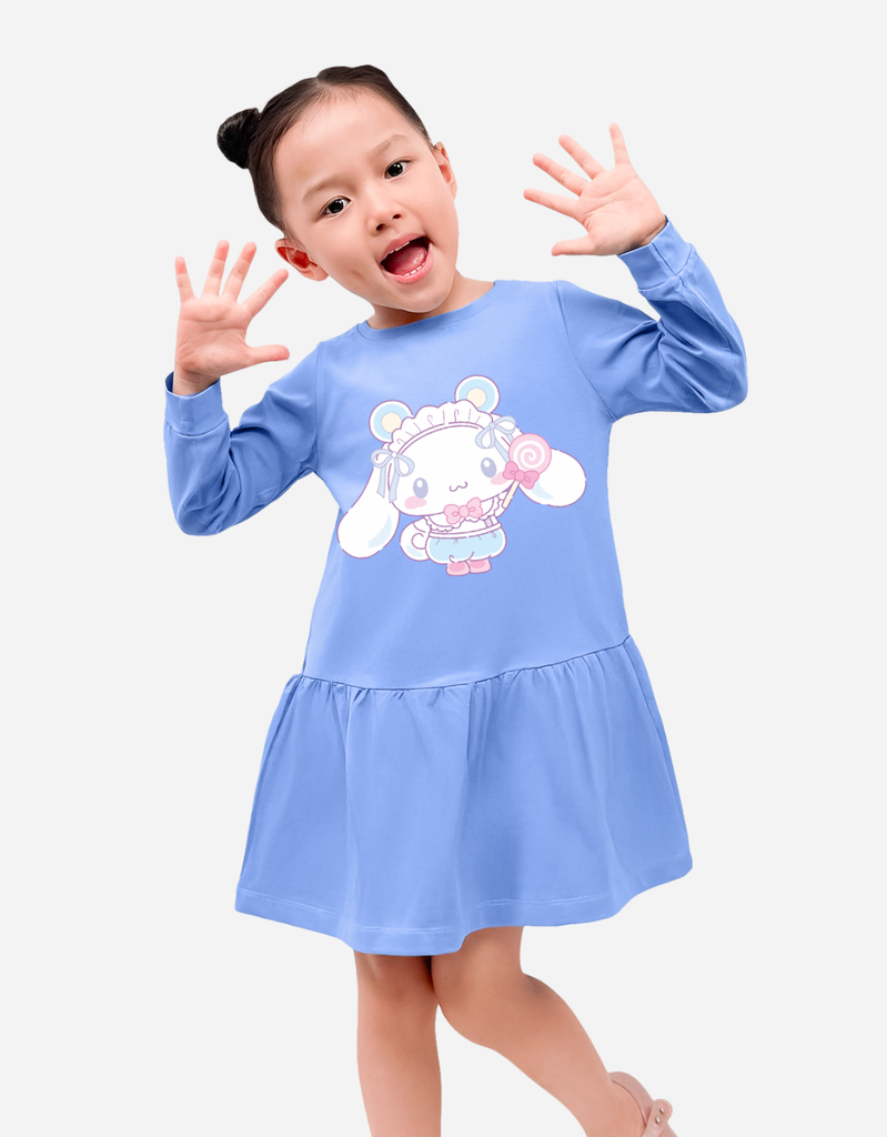 Váy bé gái Cinnamoroll, đầm tay dài cho bé gái