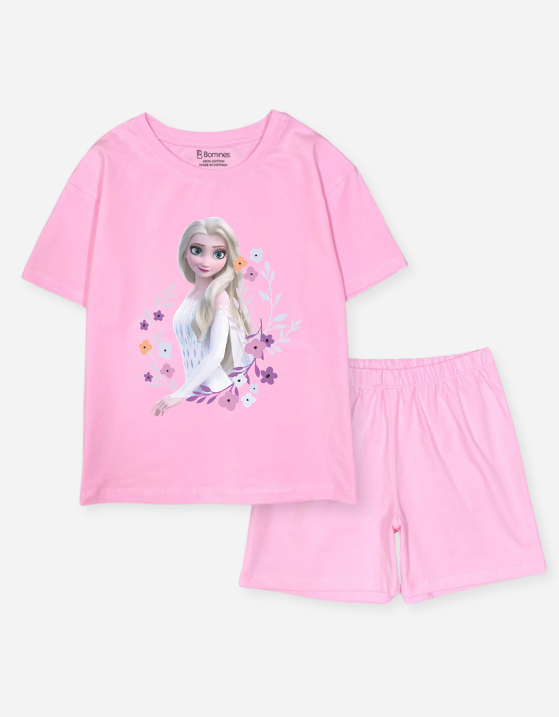 Đồ bộ ngắn bé gái Elsa quần loang