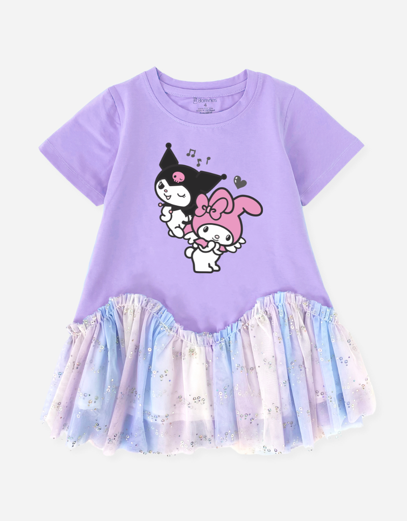 Váy bé gái phối lưới Kuromi & Melody