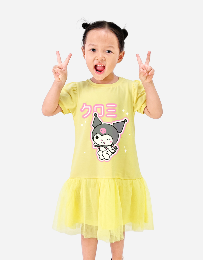 Váy bé gái tay phồng Kuromi