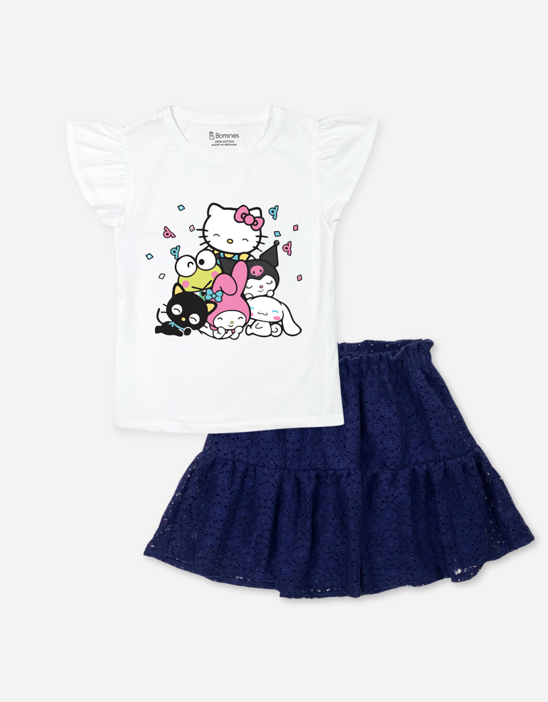 Set chân váy bé gái Sanrio
