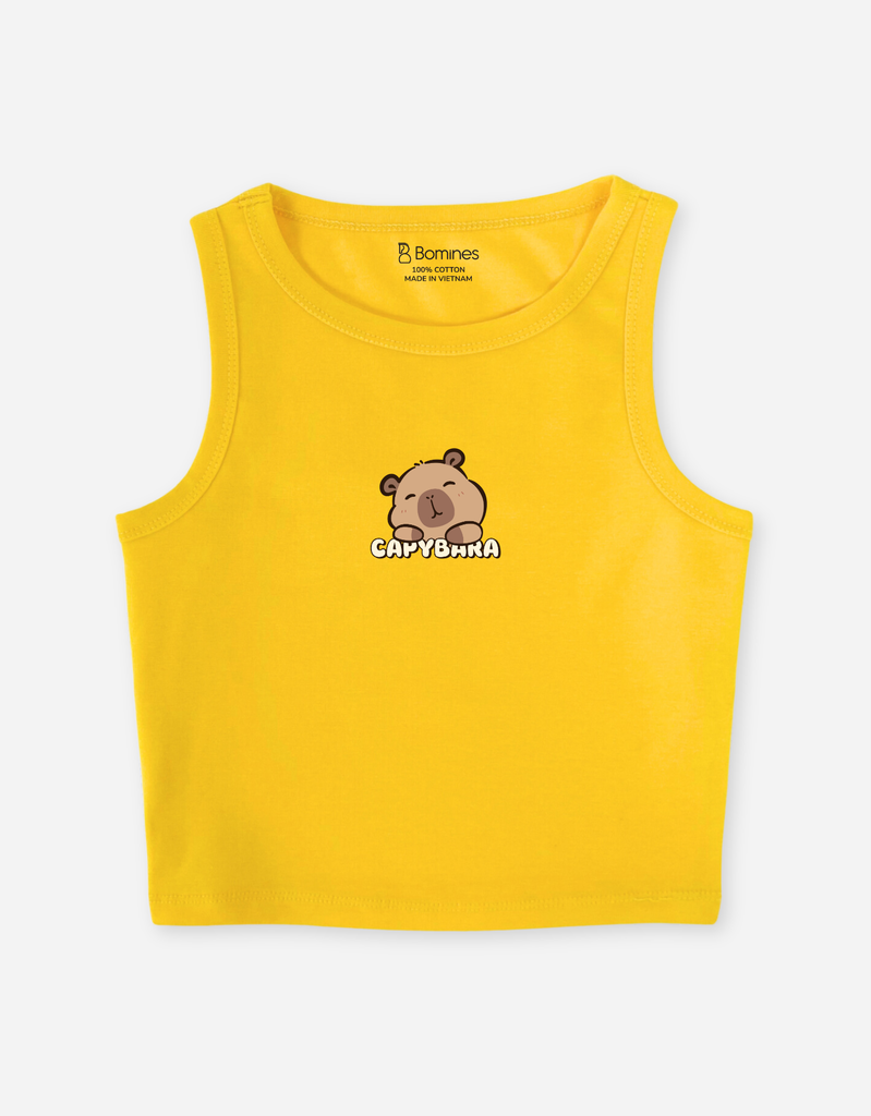 Áo bé gái croptop sát nách Labubu Capybara Kuromi