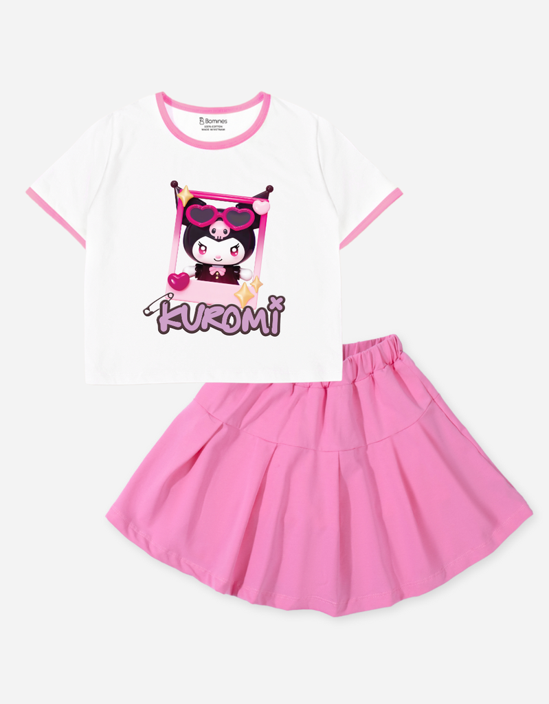 Set váy bé gái Kuromi Bomines