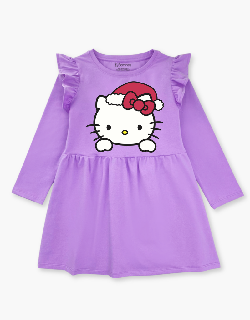 Váy bé gái mùa thu tay dài Hello Kitty