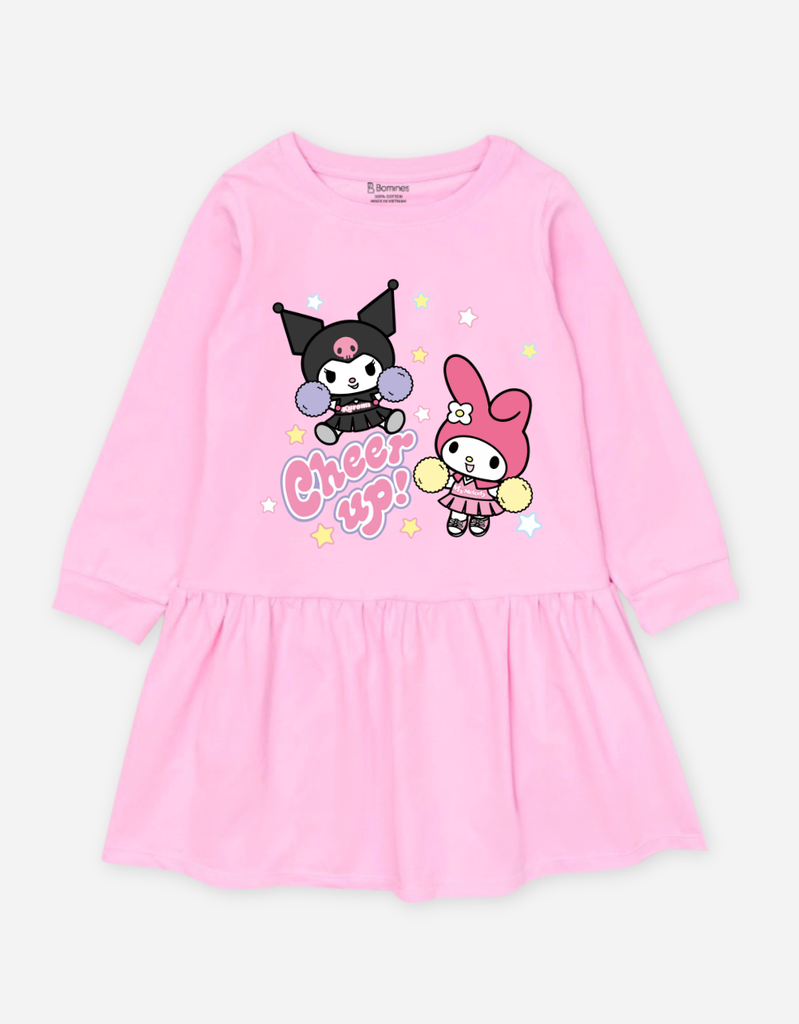 Váy bé gái tay dài Kuromi & My Melody