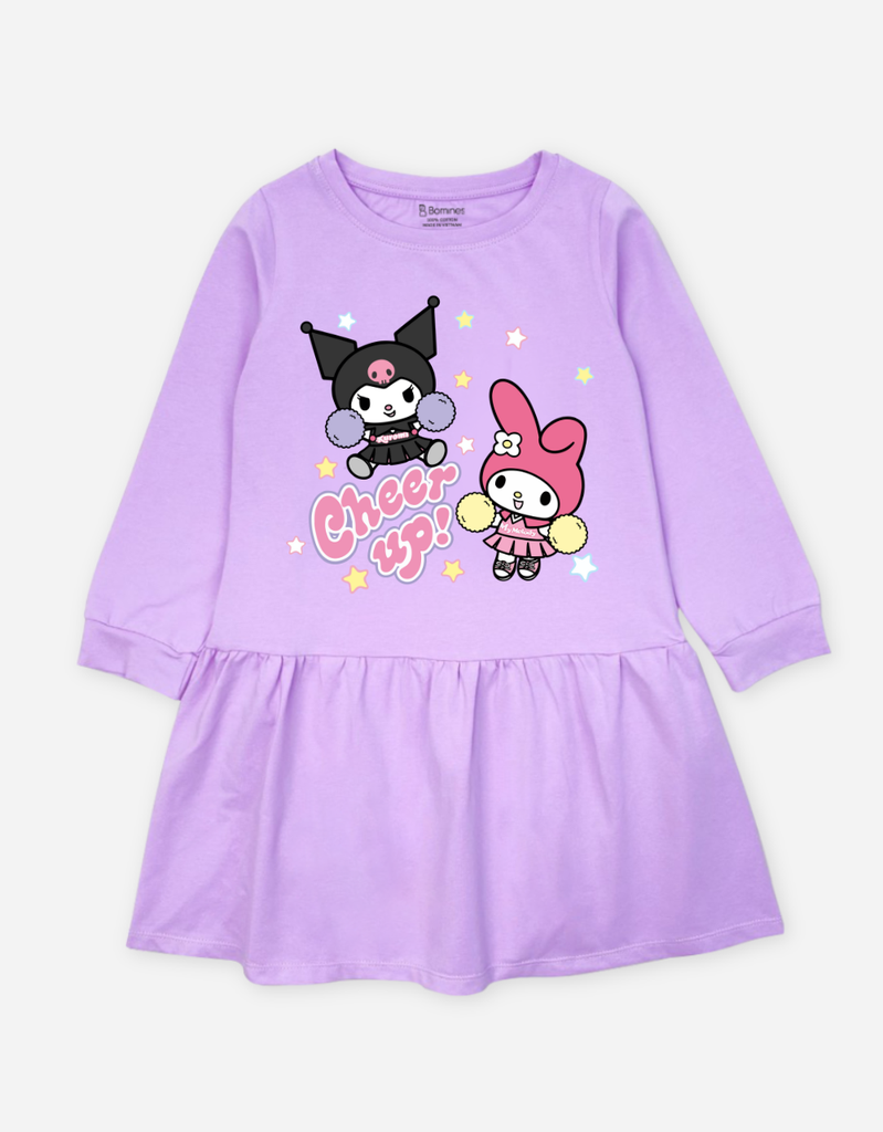 Váy bé gái tay dài Kuromi & My Melody