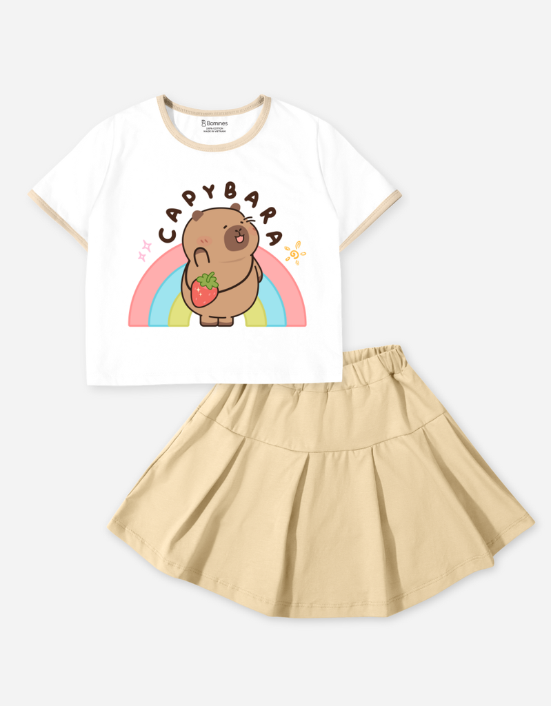 Set váy bé gái Capybara