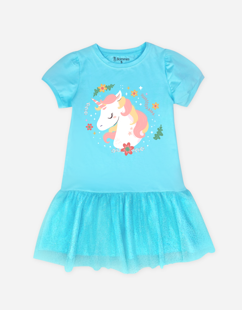 Váy bé gái tay ngắn Kỳ Lân Unicorn