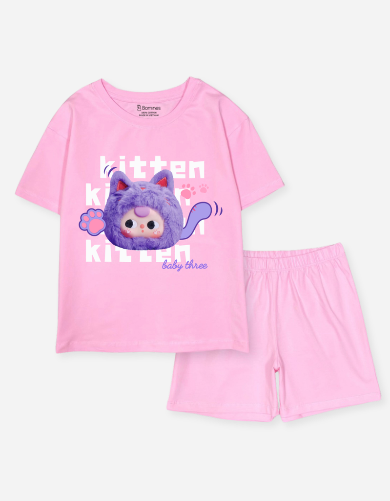 Đồ bộ ngắn bé gái BabyThree Bomines
