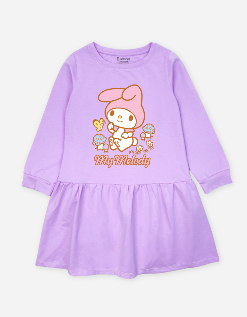 Váy bé gái My Melody, đầm tay dài cho bé gái