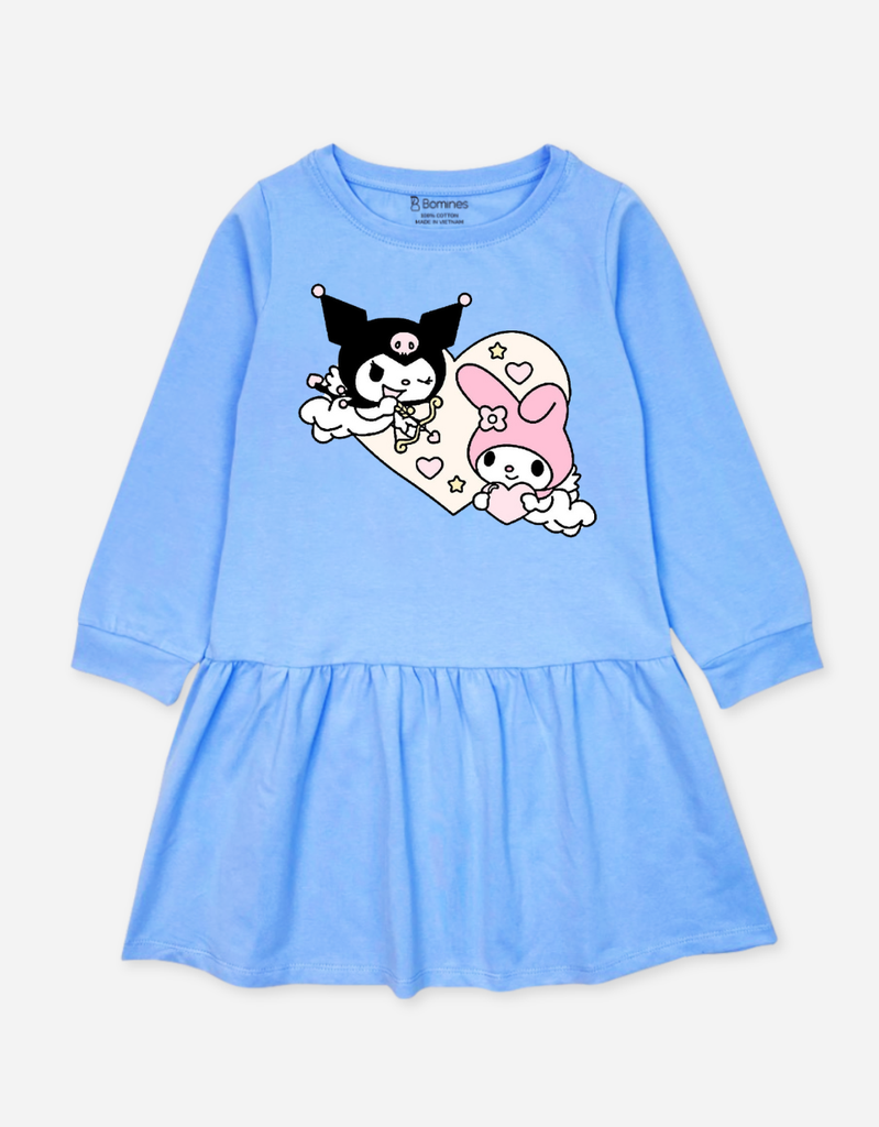 Váy bé gái tay dài Kuromi & My Melody
