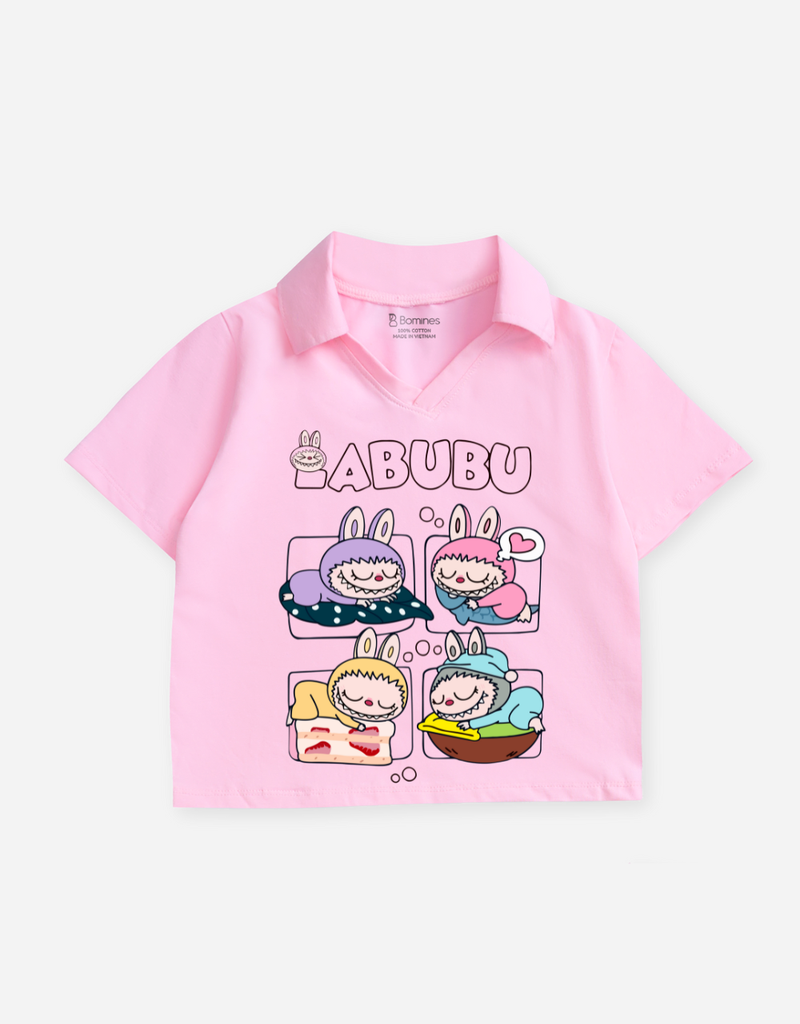 Áo croptop có cổ bé gái Labubu