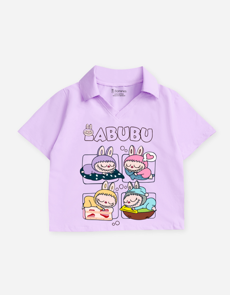 Áo croptop có cổ bé gái Labubu