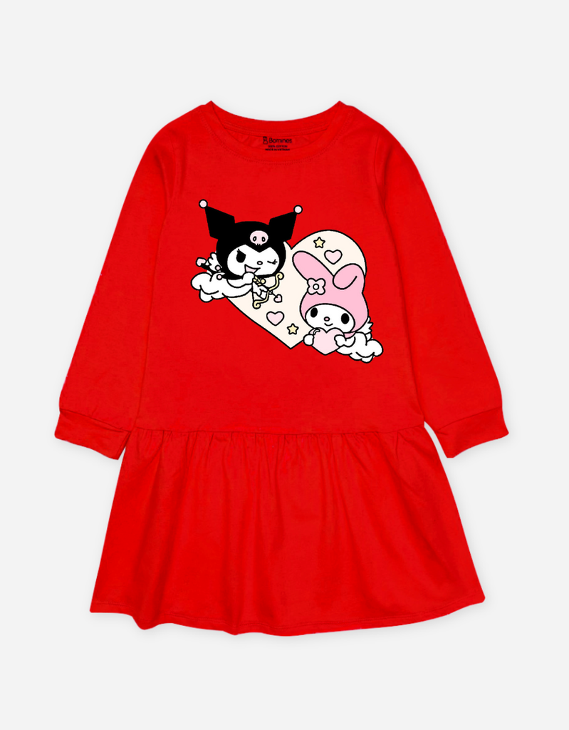 Váy bé gái tay dài Kuromi & My Melody