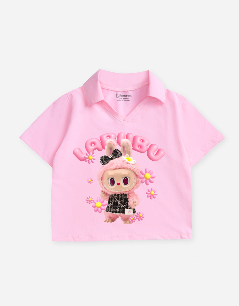 Áo croptop có cổ bé gái Labubu