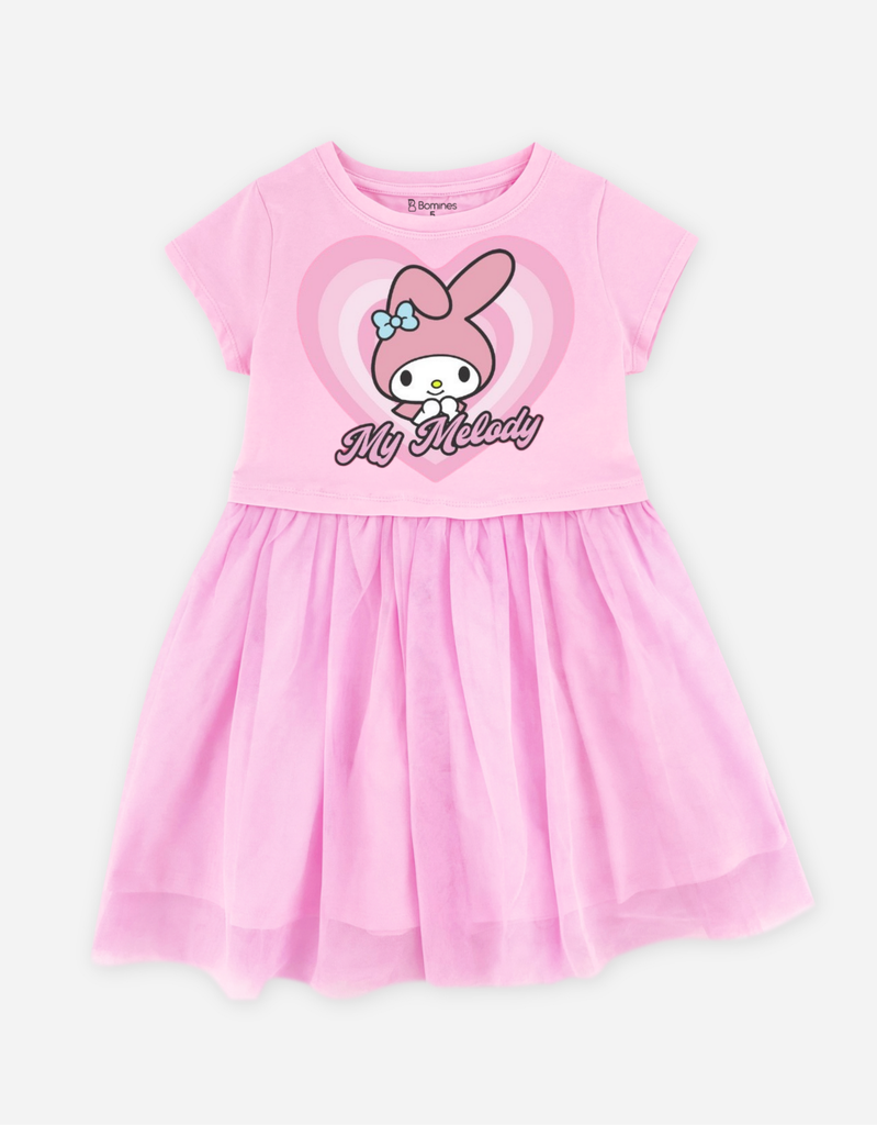 Váy bé gái phối lưới Bomines Sanrio Kuromi, Hello Kitty, Cinnamoroll, My Melody