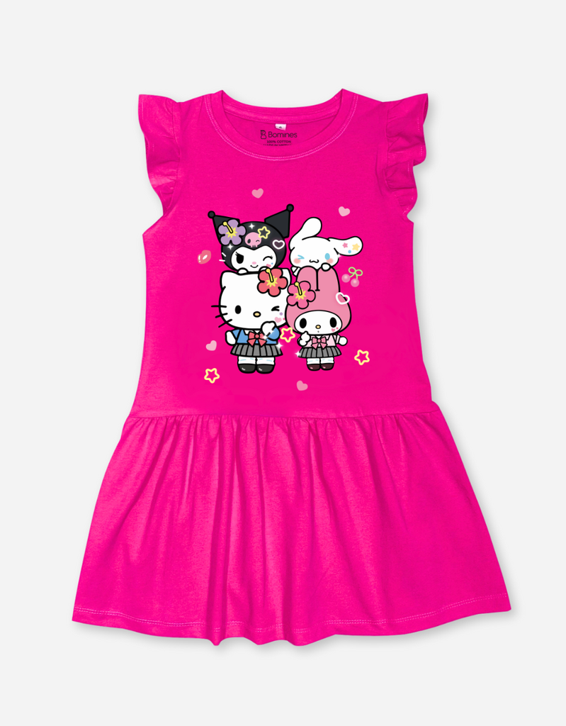 Váy bé gái tay cánh tiên Sanrio Friends Kuromi