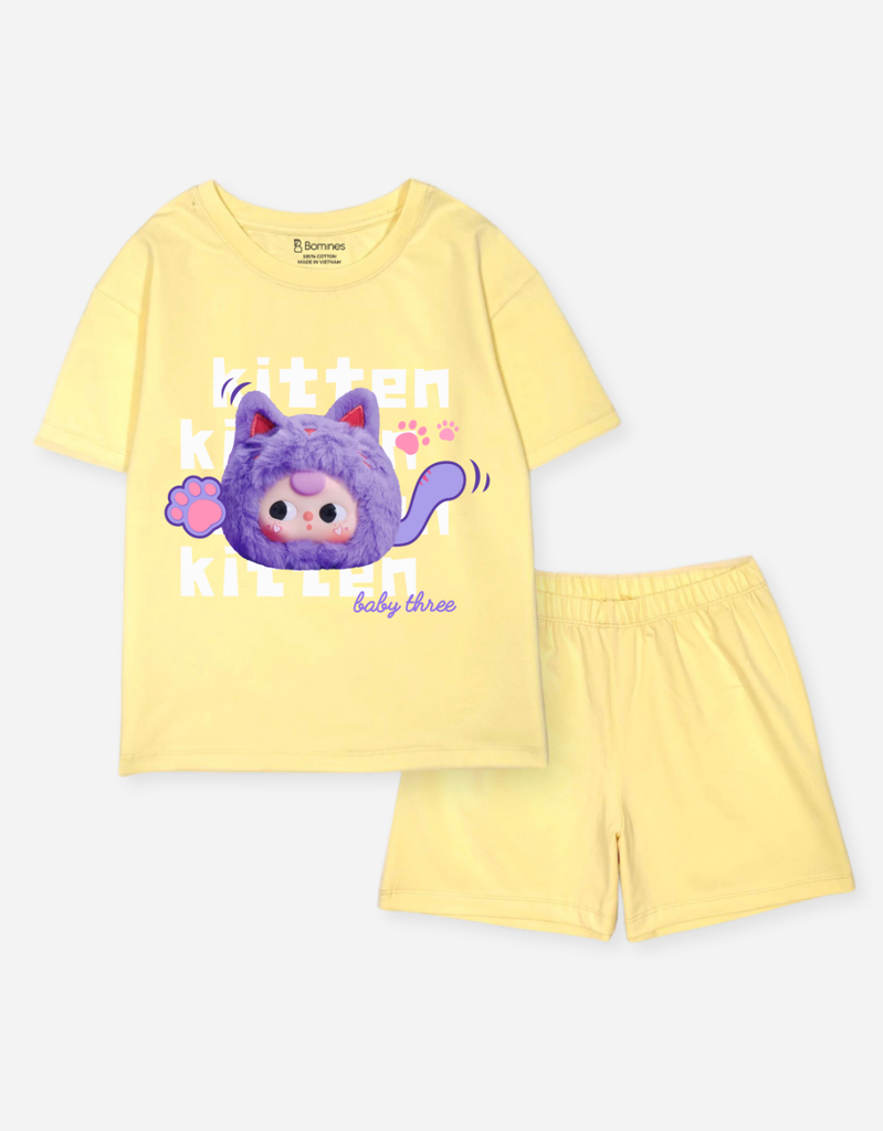 Đồ bộ ngắn bé gái BabyThree Bomines