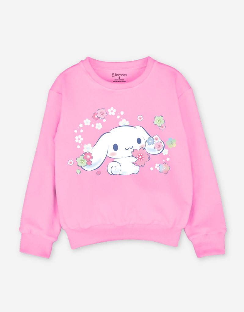 Áo bé gái Kuromi Bomines, Áo nỉ da cá cotton họa tiết cho bé 3 -12t, 14-40kg ATDSAN