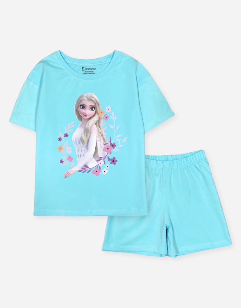 Đồ bộ ngắn bé gái Elsa quần loang