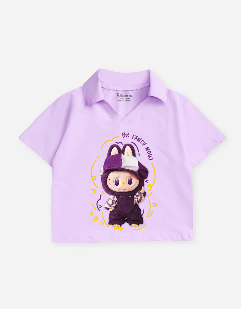 Áo croptop có cổ bé gái Labubu