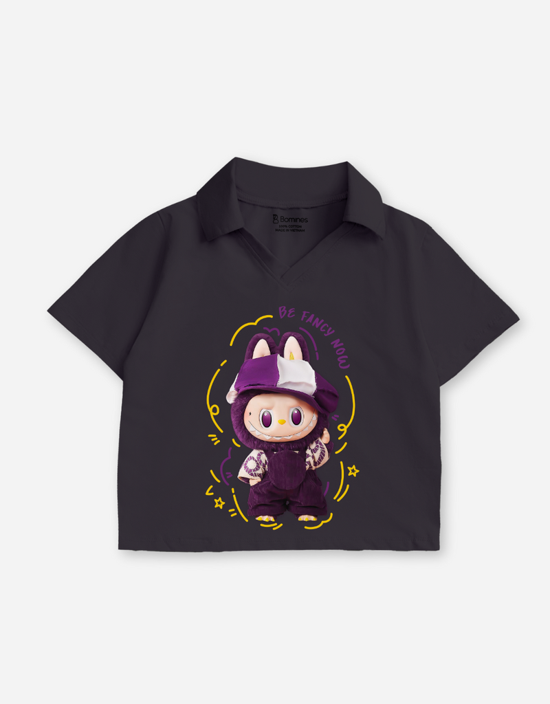 Áo croptop có cổ bé gái Labubu