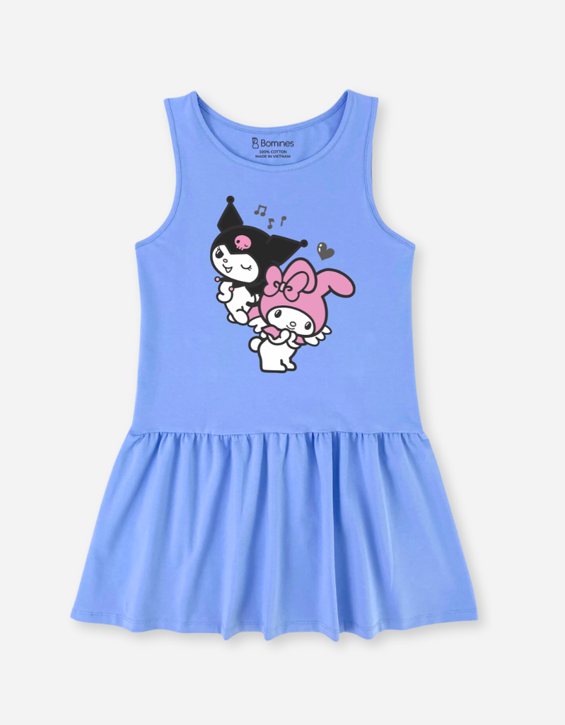 Đầm cotton sát nách Kuromi & My Melody