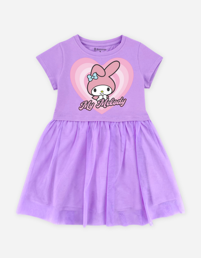 Váy bé gái phối lưới Bomines Sanrio Kuromi, Hello Kitty, Cinnamoroll, My Melody