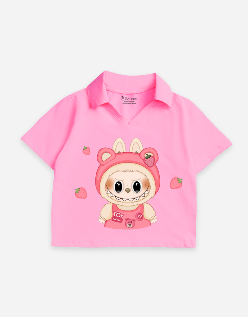 Áo croptop có cổ bé gái Labubu